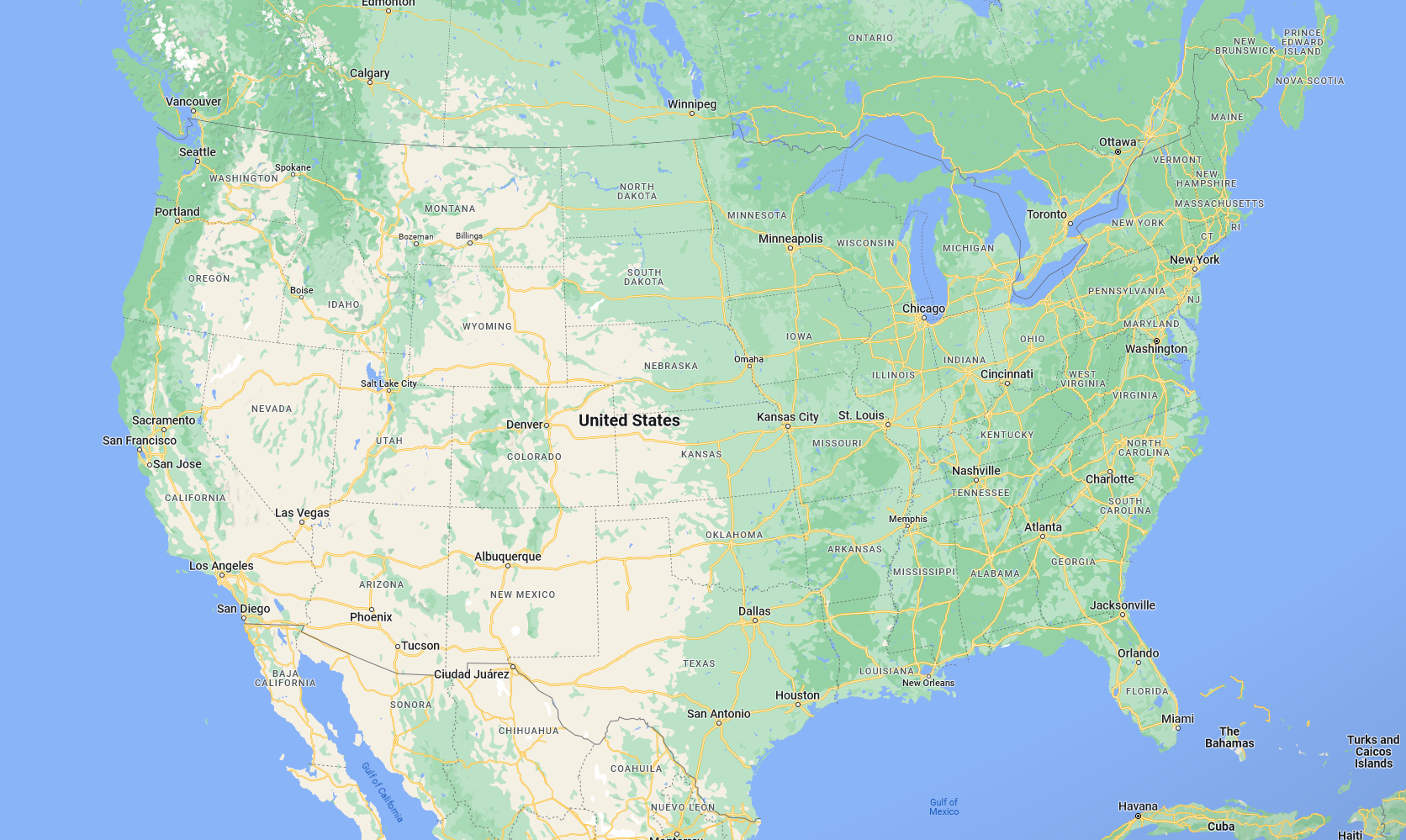 A map of the United States
